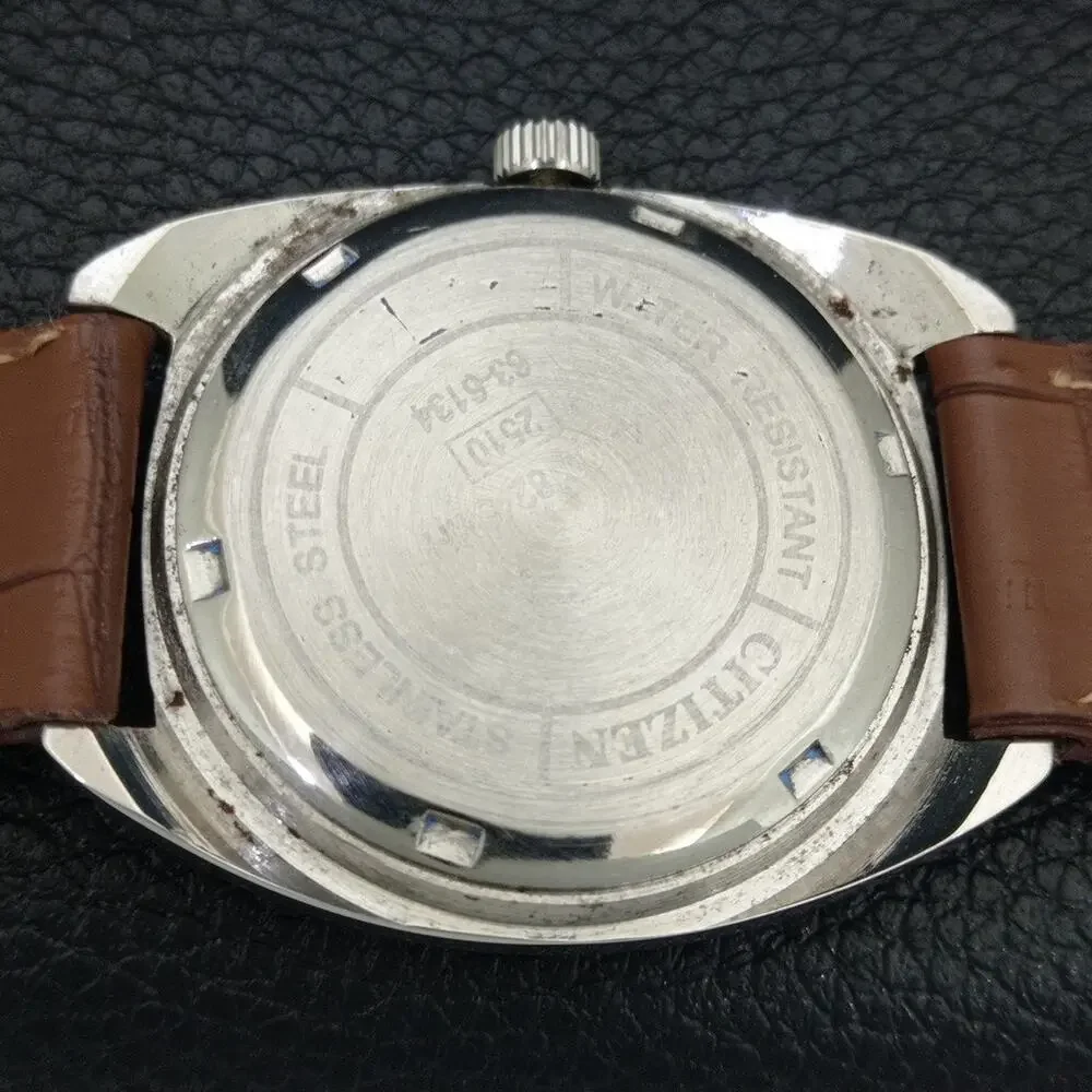 Vintage 1989 Citizen Manual Wound Mens Silver Watch & Silver accents